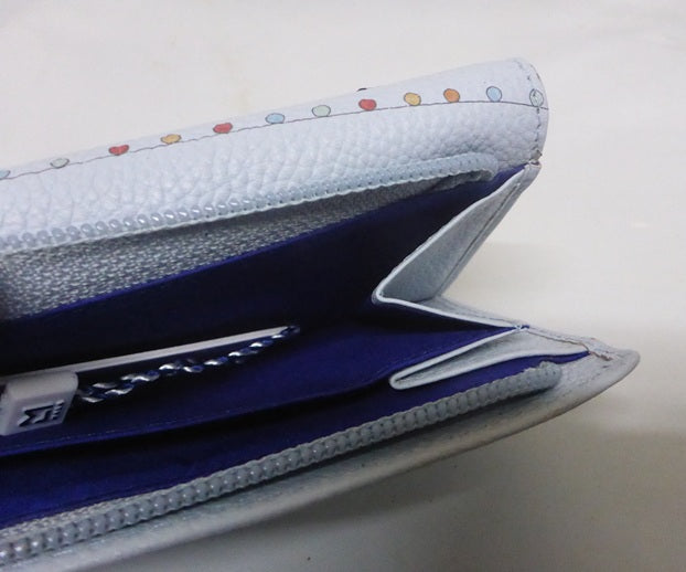 Mala Leather Tri Fold Purse Chille Penguin with Dust Bag