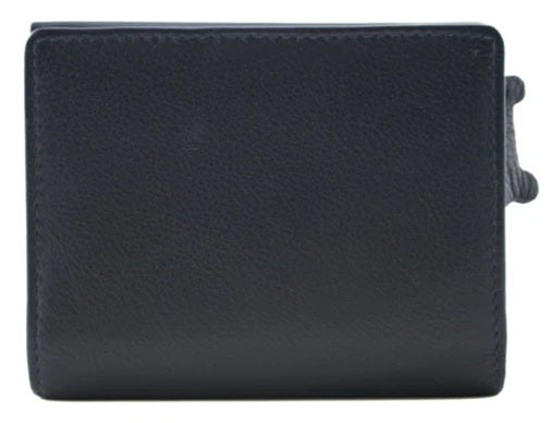 Mala Leather Navy Coco’s Walk Cockerpoo Medium Tri Fold Purse