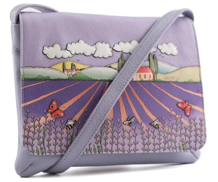 Mala Leather Flap Over Midi Cross Body Shoulder Handbag + Dust Bag - The Cotswolds