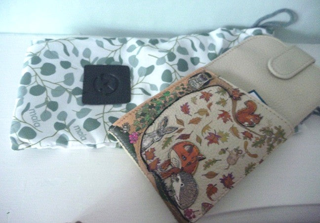 Mala Leather Foxglove Forest Glasses Case with Dust Bag