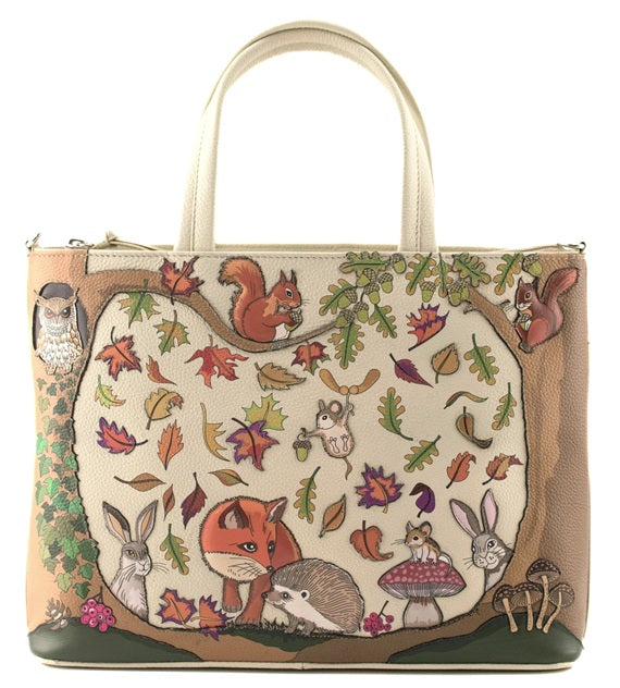 Mala Leather Multiway Grab Bag Foxglove Forest with Dust Bag