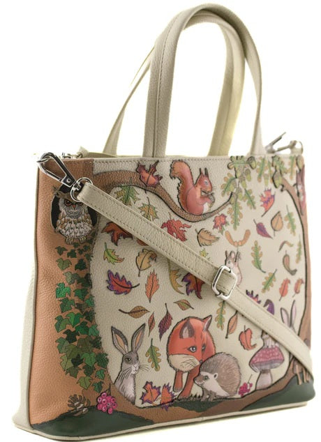 Mala Leather Multiway Grab Bag Foxglove Forest with Dust Bag