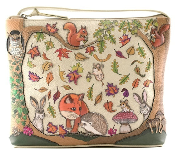 Mala Leather Midi Crossbody Bag Foxglove Forest with Dust Bag