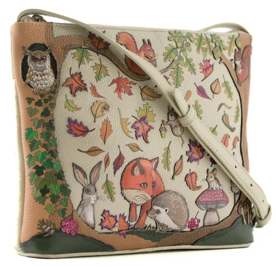 Mala Leather Midi Crossbody Bag Foxglove Forest with Dust Bag