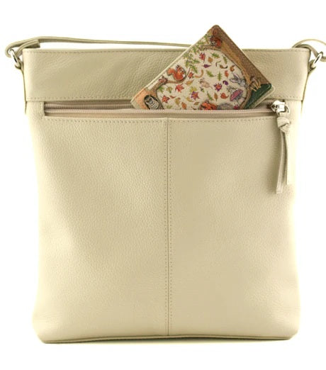 Mala Leather Tall Crossbody Bag Foxglove Forest with Dust Bag