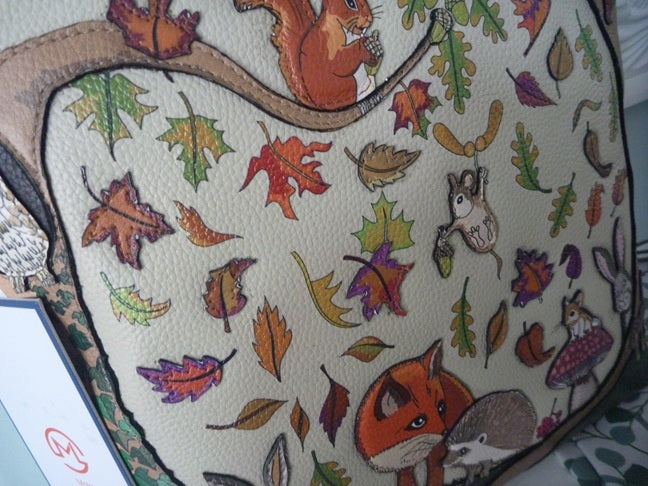 Mala Leather Tall Crossbody Bag Foxglove Forest with Dust Bag