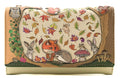 Mala Leather Tri Fold Purse Foxglove Forest with Dust Bag