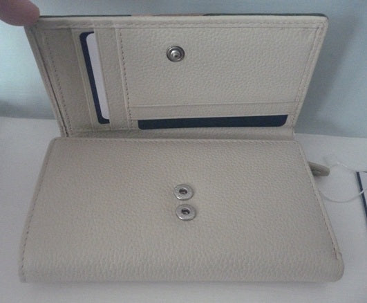 Mala Leather Tri Fold Purse Foxglove Forest with Dust Bag