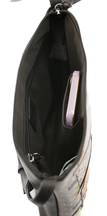 Mala Leather Midi Cross Body Shoulder Handbag + Dust Bag - Gone to Pot