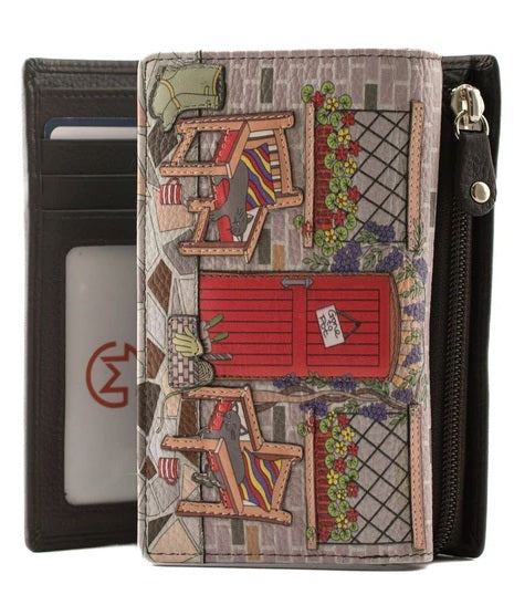 Mala Leather Large Tri Fold Purse + Dust Bag - Gone to Pot