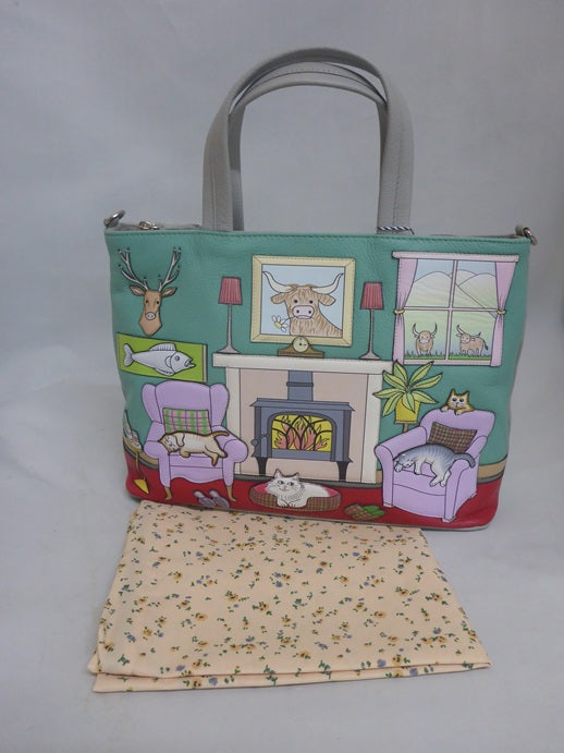 Mala Leather Hamish’s House Grey Multiway Grab & Shoulder Bag