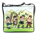 Mala Leather Highland Games Black Large Crossbody Bag