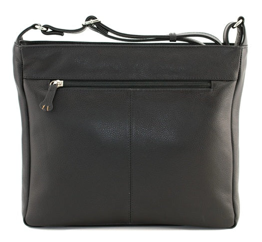 Mala Leather Highland Games Black Large Crossbody Bag