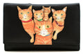 Mala Leather Kitty Crew Ginger Cat Large Tri-Fold Purse with Dust Bag