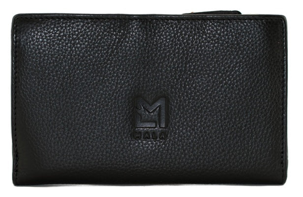 Mala Leather Kitty Crew Ginger Cat Large Tri-Fold Purse with Dust Bag