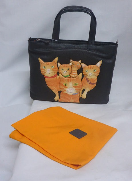 Mala Leather Kitty Crew Ginger Cat Multiway Grab Bag with Dust Bag
