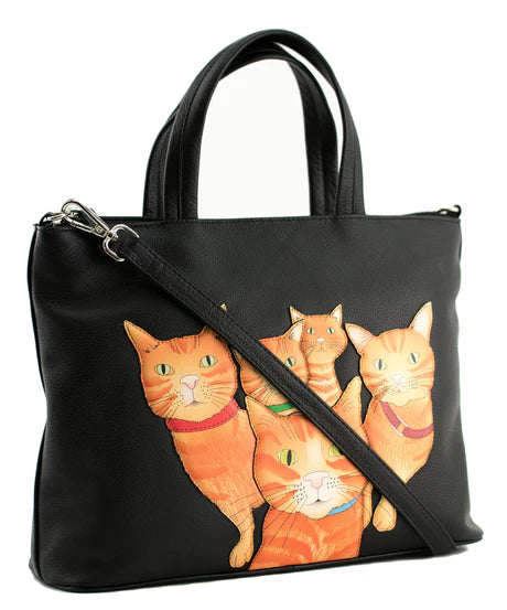 Mala Leather Kitty Crew Ginger Cat Multiway Grab Bag with Dust Bag