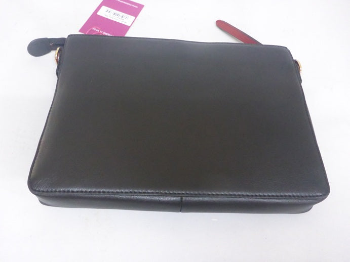 Mala Leather Mason Bee Detail Cross Body Shoulder Bag + Dust Bag - Black Red