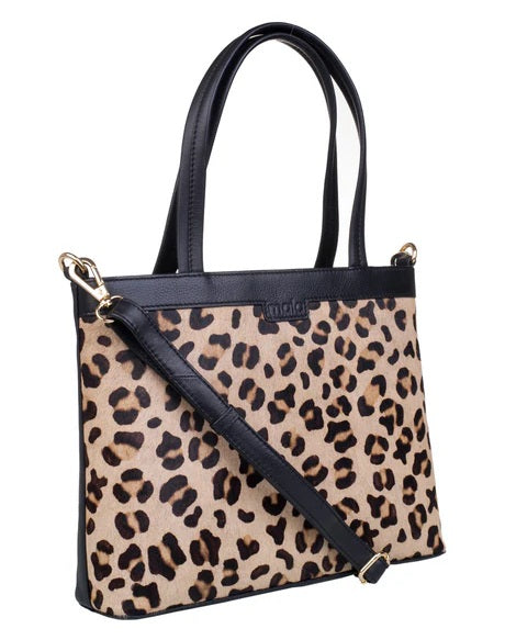 Mala Leather Matrah Leopard Large Grab & Shoulder Bag