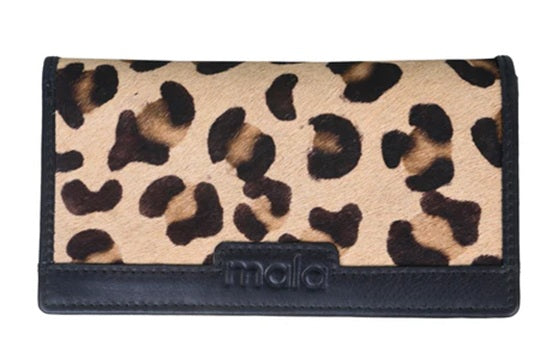 Mala Leather Matrah Leopard Print Compact RFID Purse