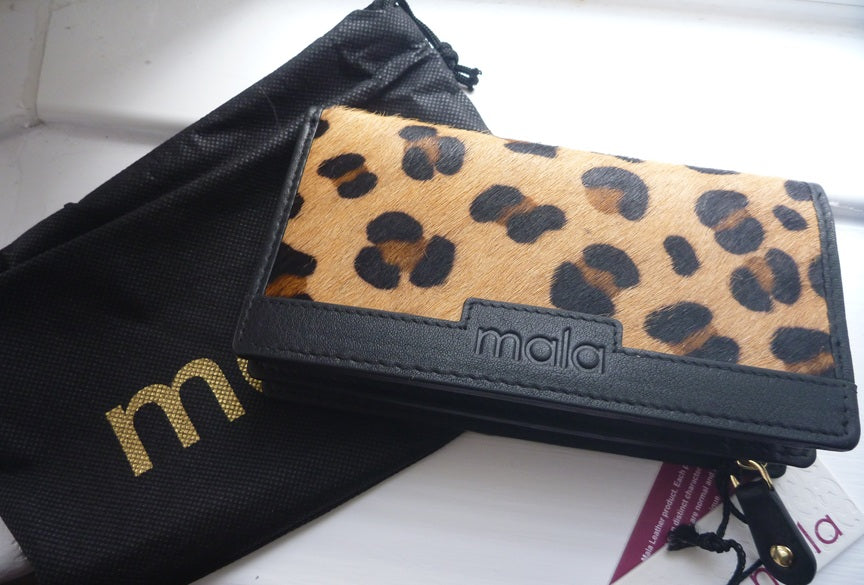 Mala Leather Matrah Leopard Print Compact RFID Purse