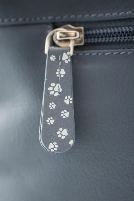 Mala Leather Midnight Cats Denim Blue Midi Crossbody Bag
