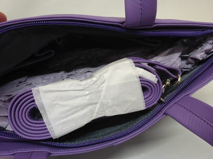 Mala Leather Moonflower Bee Grab & Shoulder Bag - Purple