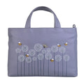 Mala Leather Moonflower Bee Grab & Shoulder Bag - Grey