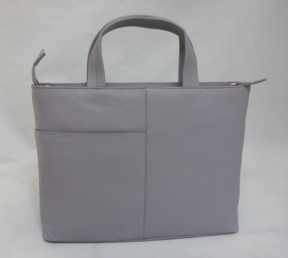 Mala Leather Moonflower Bee Grab & Shoulder Bag - Grey
