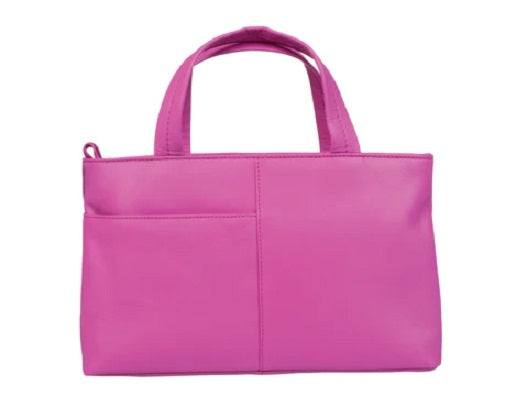 Mala Leather Moonflower Bee Grab & Shoulder Bag - Pink