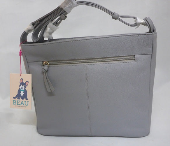 Mala Leather Pampering Parlour Grey Large Crossbody Bag