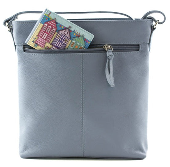 Mala Leather Southwold Blue Tall Crossbody Bag