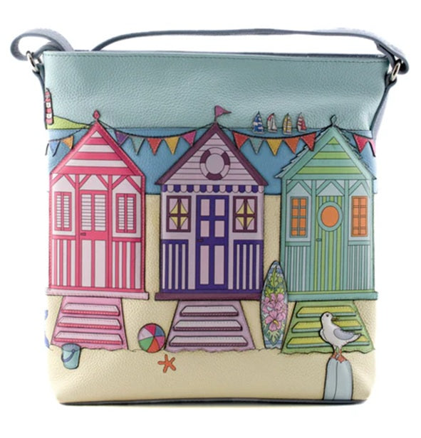Mala Leather Southwold Blue Tall Crossbody Bag