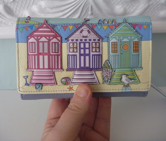 Mala Leather Southwold Blue RFID Large Tri-Fold Purse
