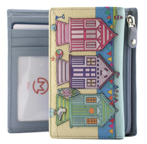 Mala Leather Southwold Blue RFID Large Tri-Fold Purse