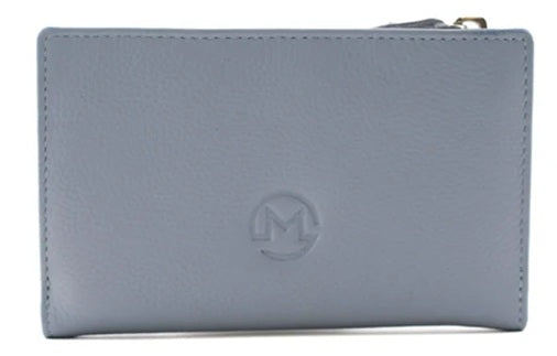 Mala Leather Southwold Blue RFID Large Tri-Fold Purse