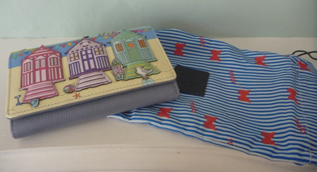 Mala Leather Southwold Blue RFID Large Tri-Fold Purse