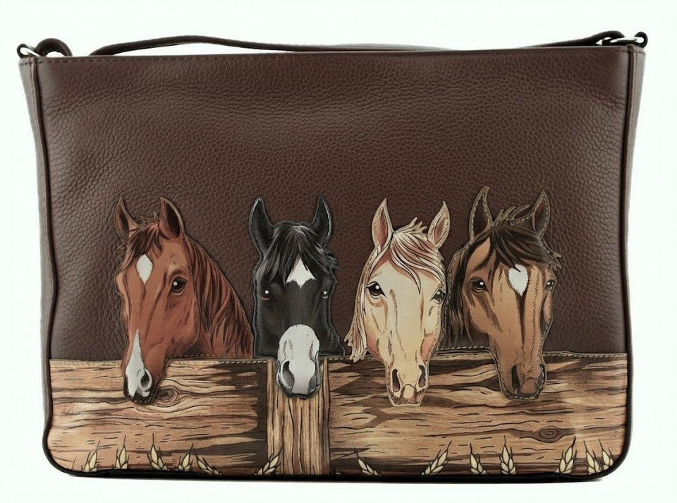Mala Leather Stable Row Brown Crossbody Bag
