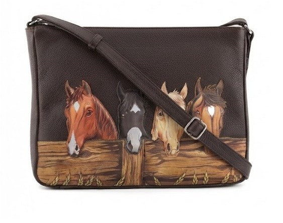Mala Leather Stable Row Brown Crossbody Bag