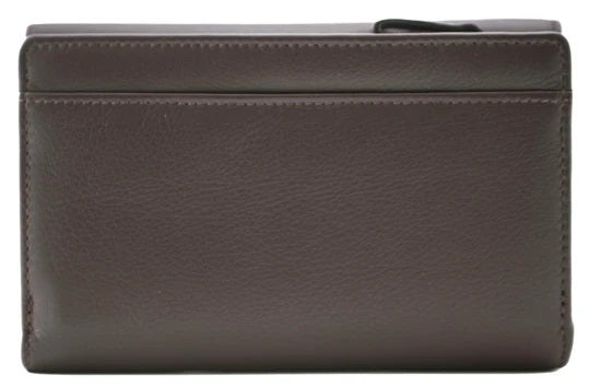 Mala Leather Stable Row Brown RFID Large Tri-Fold Purse
