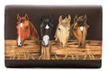 Mala Leather Stable Row Brown RFID Large Tri-Fold Purse