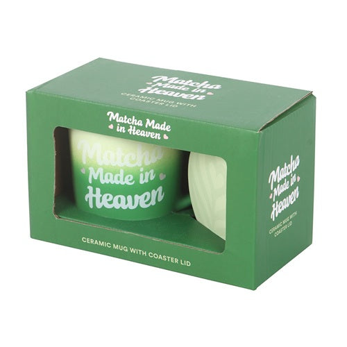 Something Different Brunch Club Matcha Made in Heaven Ceramic Mug & Coaster Lid Set
