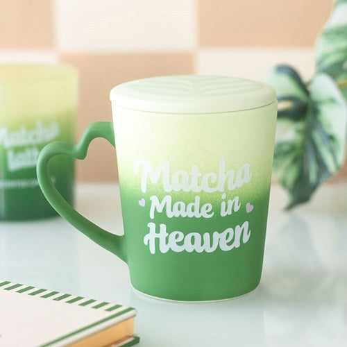 Something Different Brunch Club Matcha Made in Heaven Ceramic Mug & Coaster Lid Set