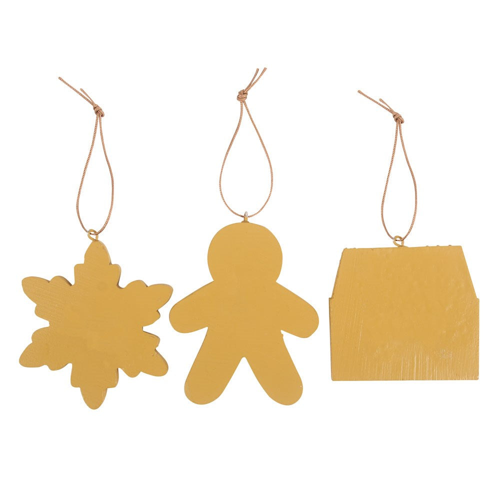 Something Different North Pole Bakery Gingerbread Christmas Decorations Set of 3 | Man, House & Snowflake