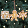 Something Different North Pole Bakery Gingerbread Christmas Decorations Set of 3 | Man, House & Snowflake