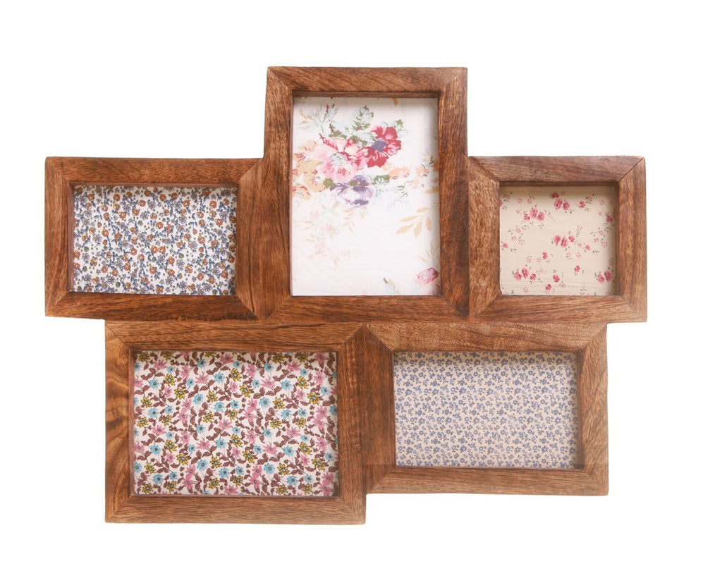 Sass & Belle Five Photo Dark Mango Wood Wall Frame