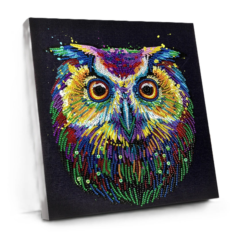 Craft Buddy Crystal Diamond Art Canvas Kit Nocturnal Wonder Owl 30 x 30cm
