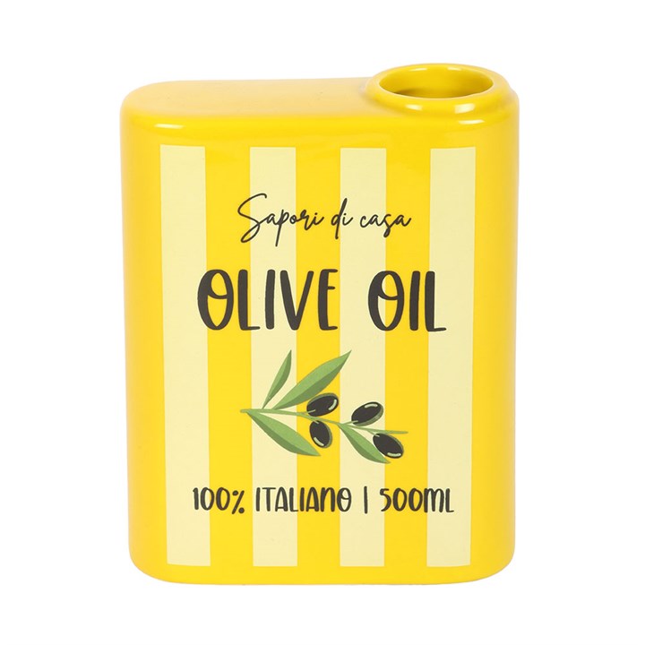 Something Different Italian Summer Olive Oil Tin Ceramic Flower Vase