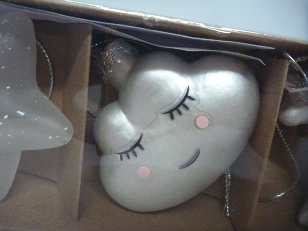 Sass & Belle Sweet Dreams Glass Christmas Baubles Set of 3