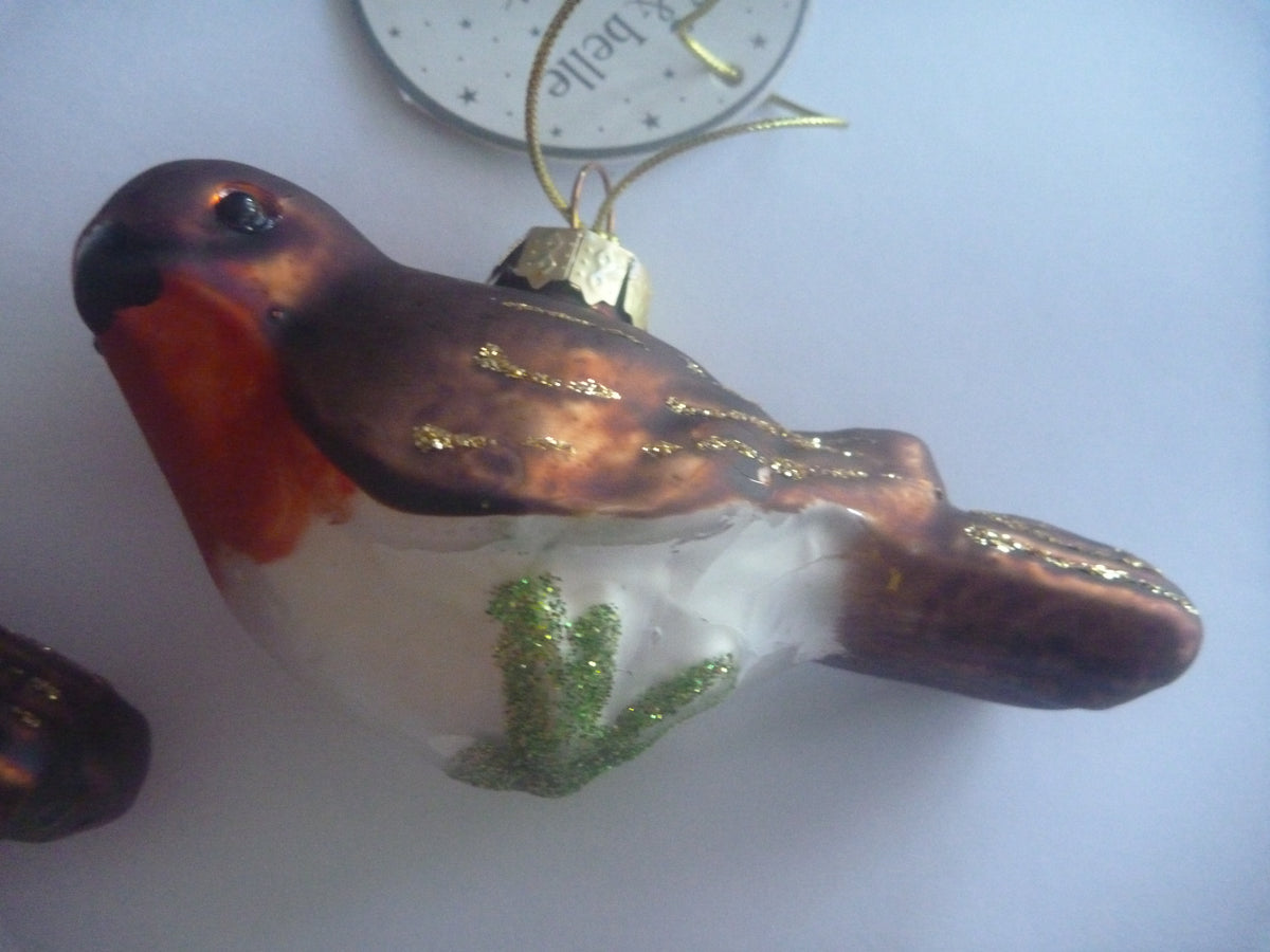 Sass & Belle Robin on Branch Christmas Bauble – Set of 2 (Seconds)